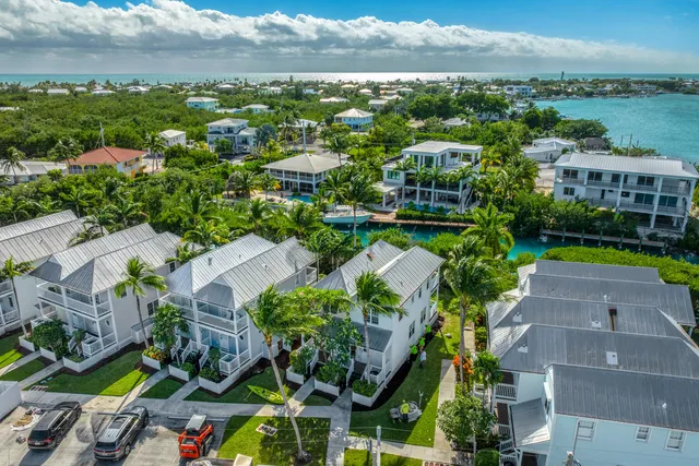 an aerial view of multiple house