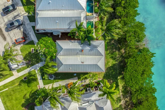 an aerial view of residential building with outdoor space