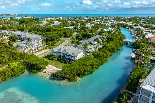 a view of a lake with a big yard
