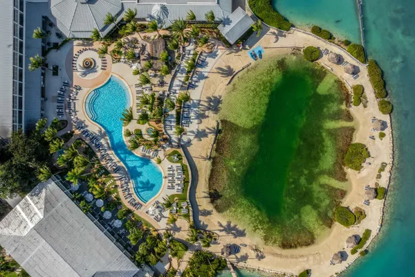 a view of a lake with a houses