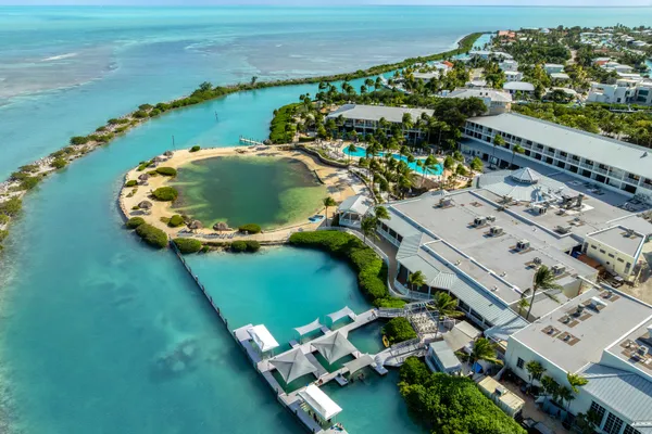 a view of an ocean with boats