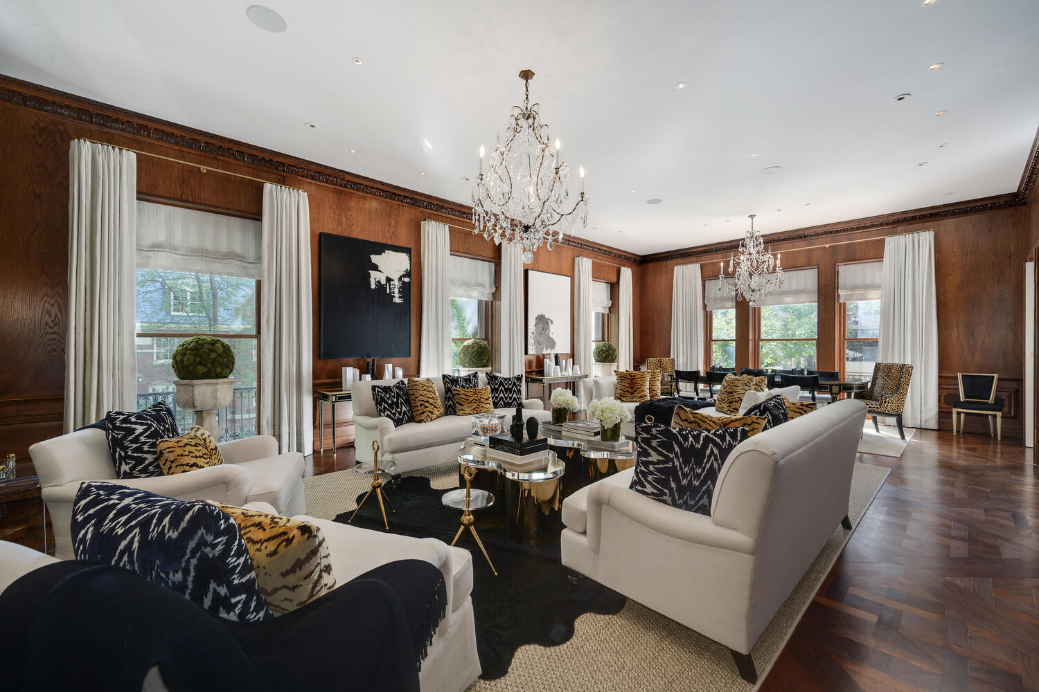 1500 North Astor Street, Unit 6 Chicago, IL 60610 - Photo 13 of 39 a living room with furniture chandelier and large windows