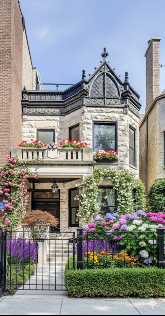 650 West Wrightwood Avenue, Unit 1 Chicago, IL 60614 - Photo 1 of 1 a front view of a house with a garden
