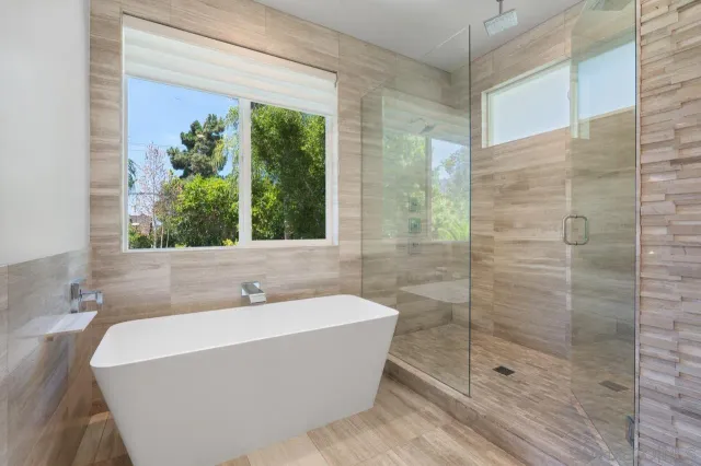 a bathroom with a shower