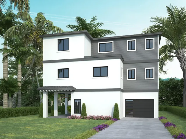 a house view with a garden space