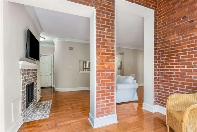a view of livingroom with furniture and flat screen tv