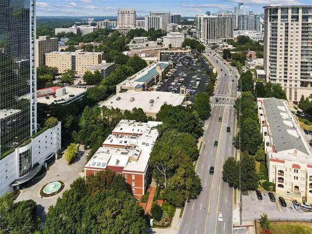 an aerial view of a city with lots of residential buildings