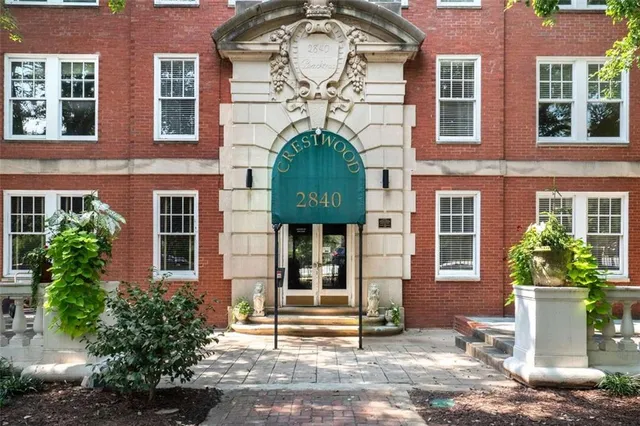 a front view of a building