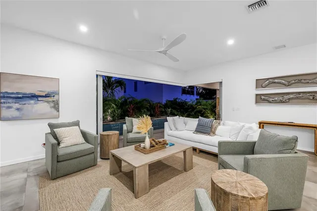 a living room with furniture and a couch