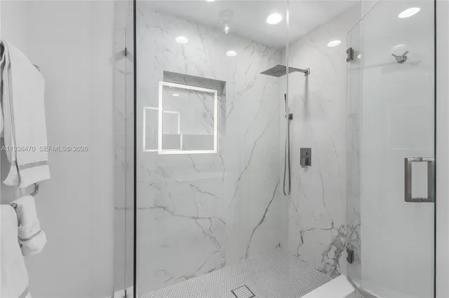 a bathroom with a shower