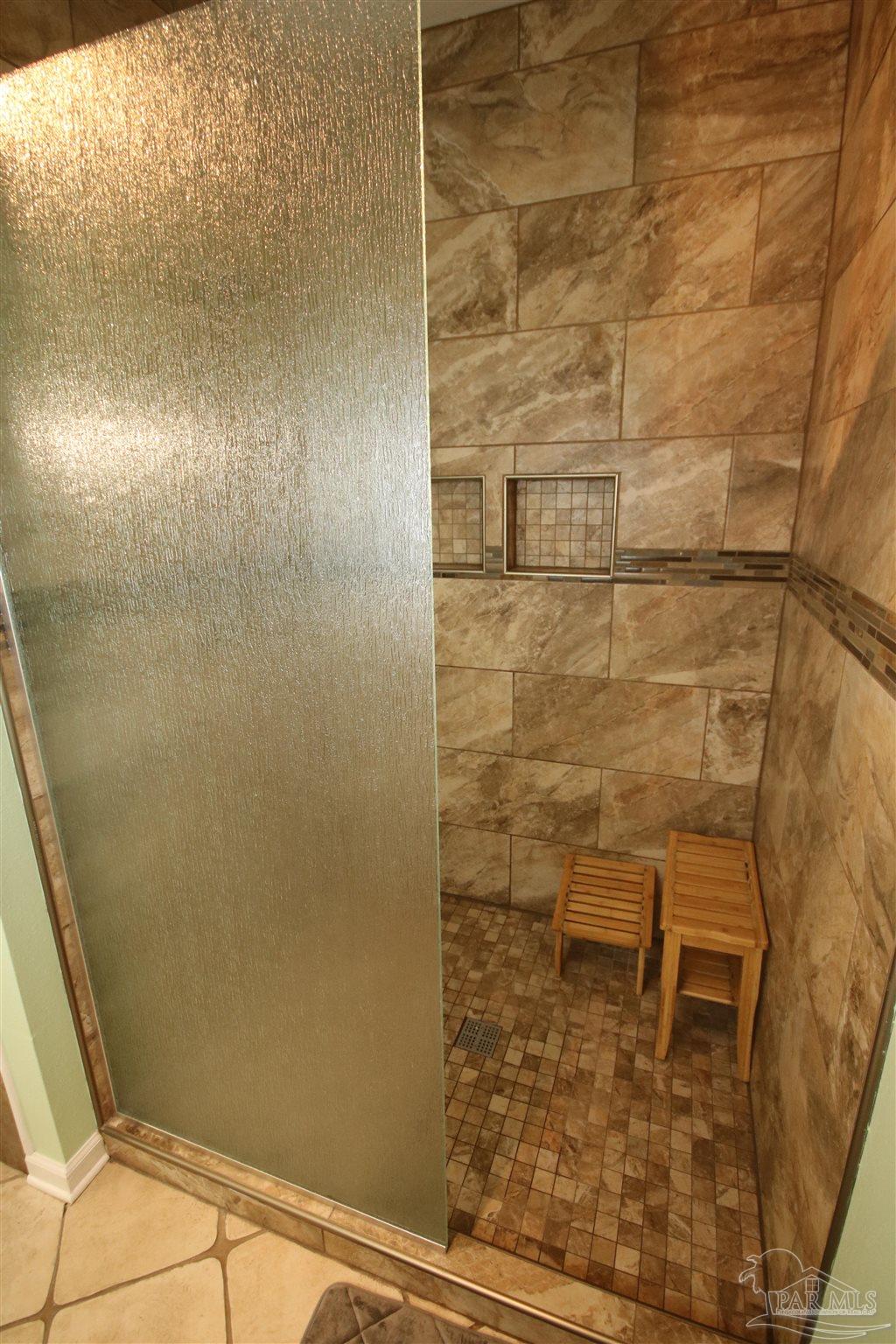 5895 Quintette Road Pace, FL 32571 - Photo 32 of 67 w/ 2 niche & frameless frosted glass door.