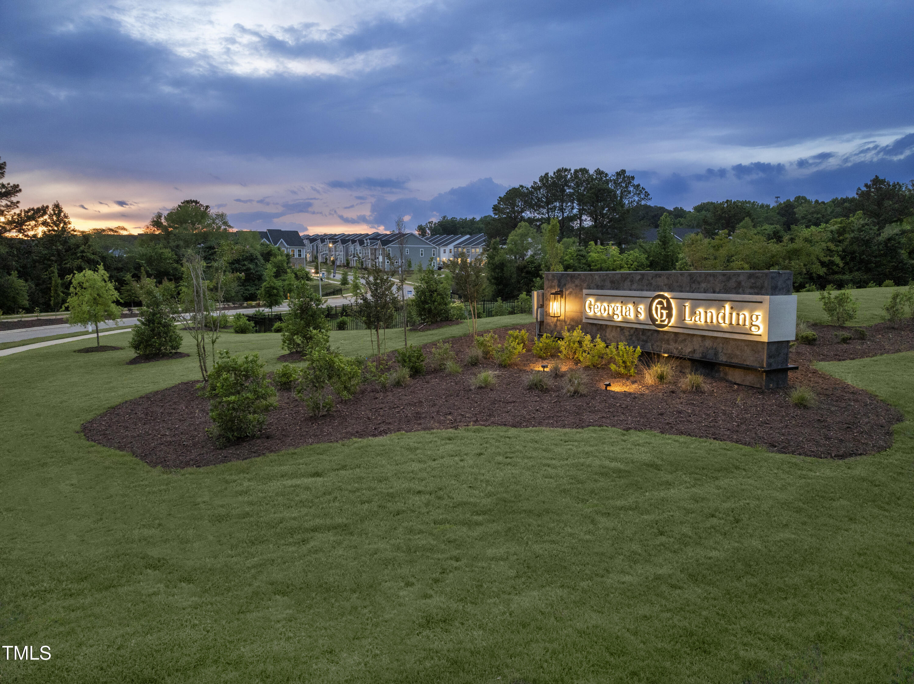 227 Augusta Pond Way, Unit 159 Raleigh, NC 27603 - Photo 21 of 51 Entrance Dusk - RAL - Georgias Landing
