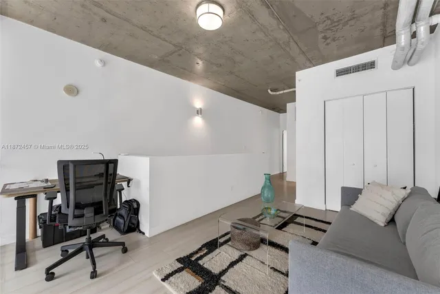 a living room with furniture