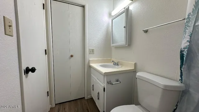 a bathroom with a sink a toilet a shower and a mirror