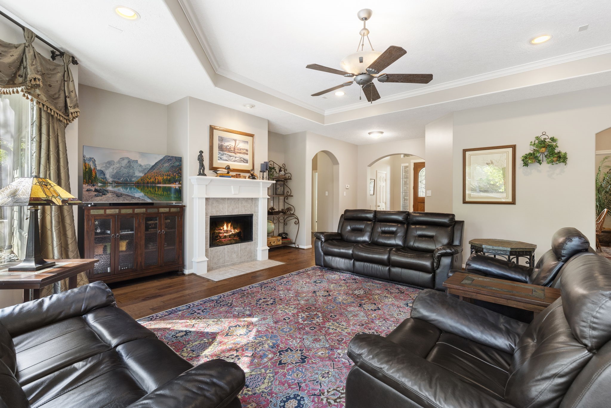 20111 Hilltop Ranch Drive Montgomery, TX 77316 - Photo 15 of 32 a living room with furniture and a fireplace