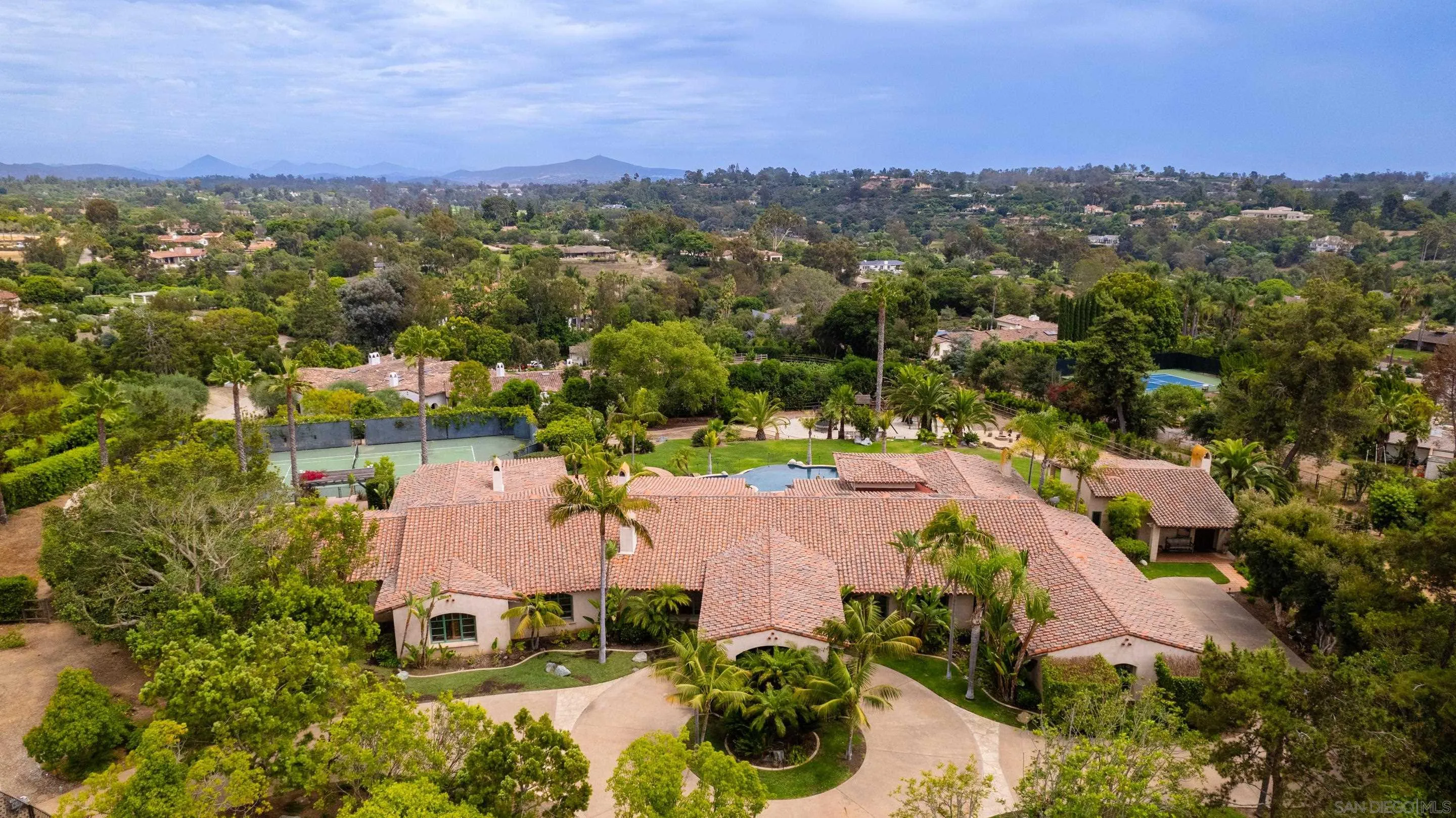 17427 Los Morros Rancho Santa Fe, CA 92067 - Photo 10 of 11 an aerial view of residential houses with outdoor space and trees