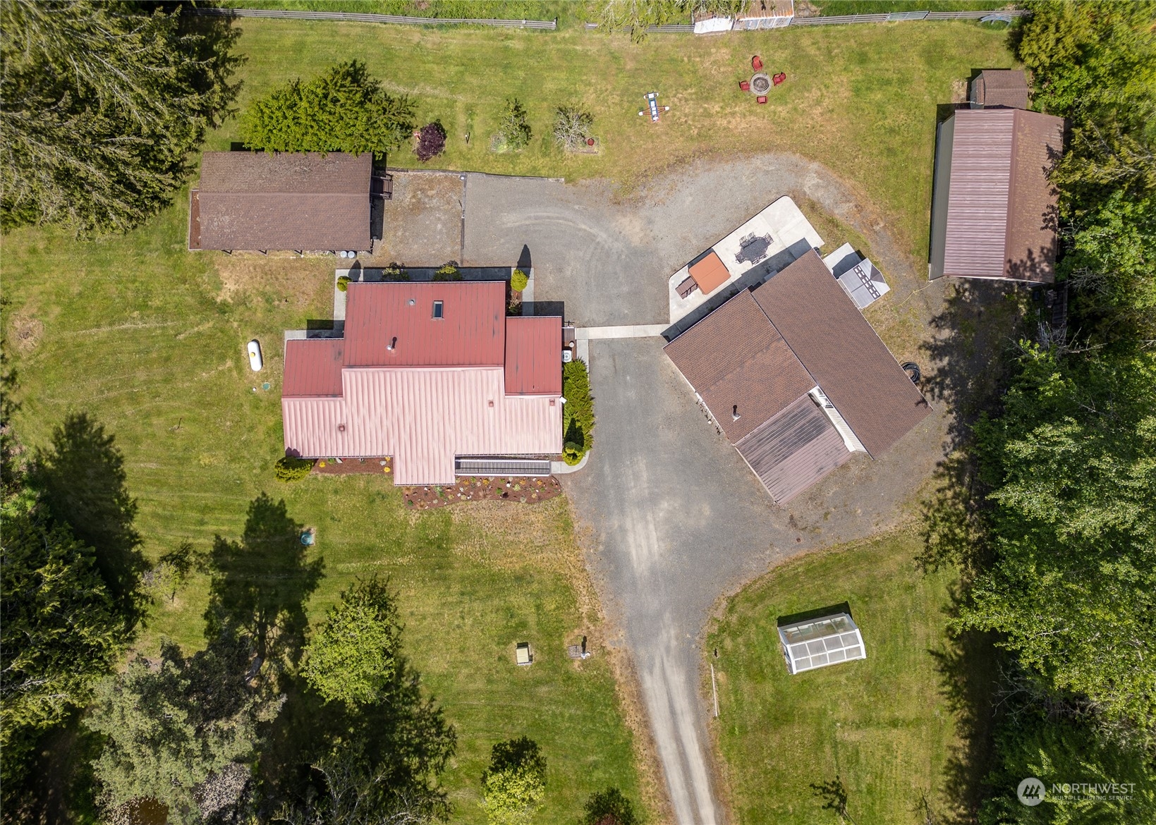 74 Miles Road Port Angeles, WA 98362 - Photo 38 of 40 an aerial view of residential house with outdoor space and swimming pool