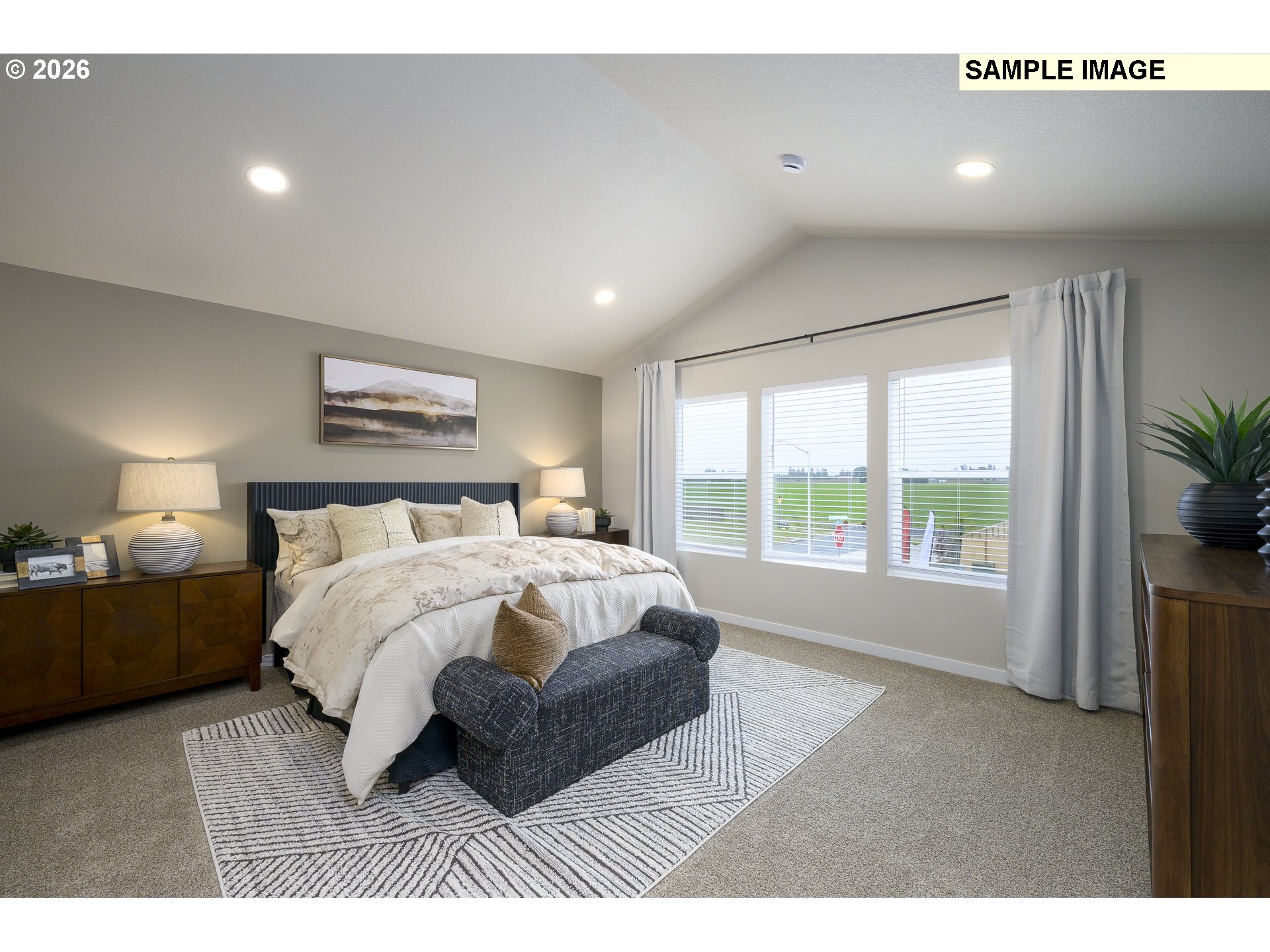 3159 South Kodiak Street, Unit L797 Cornelius, OR 97113 - Photo 12 of 18 a bedroom with a large bed and a large window