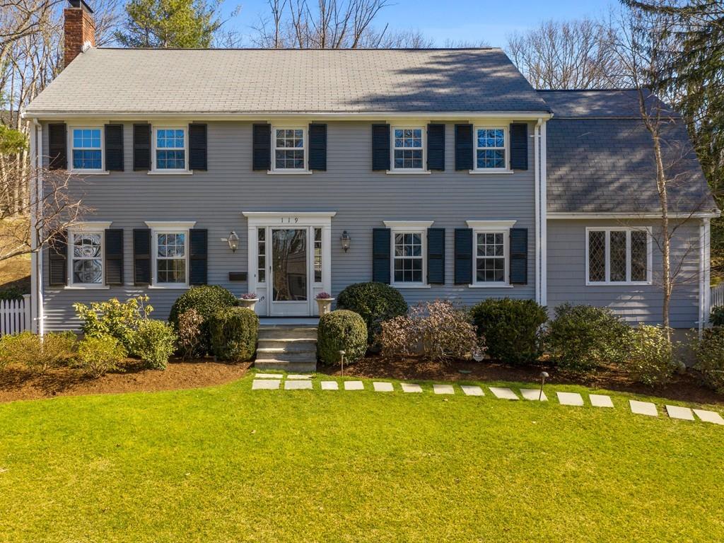 119 Hampshire Road Wellesley, MA 02481 - Photo 1 of 19 a front view of house with yard and outdoor seating