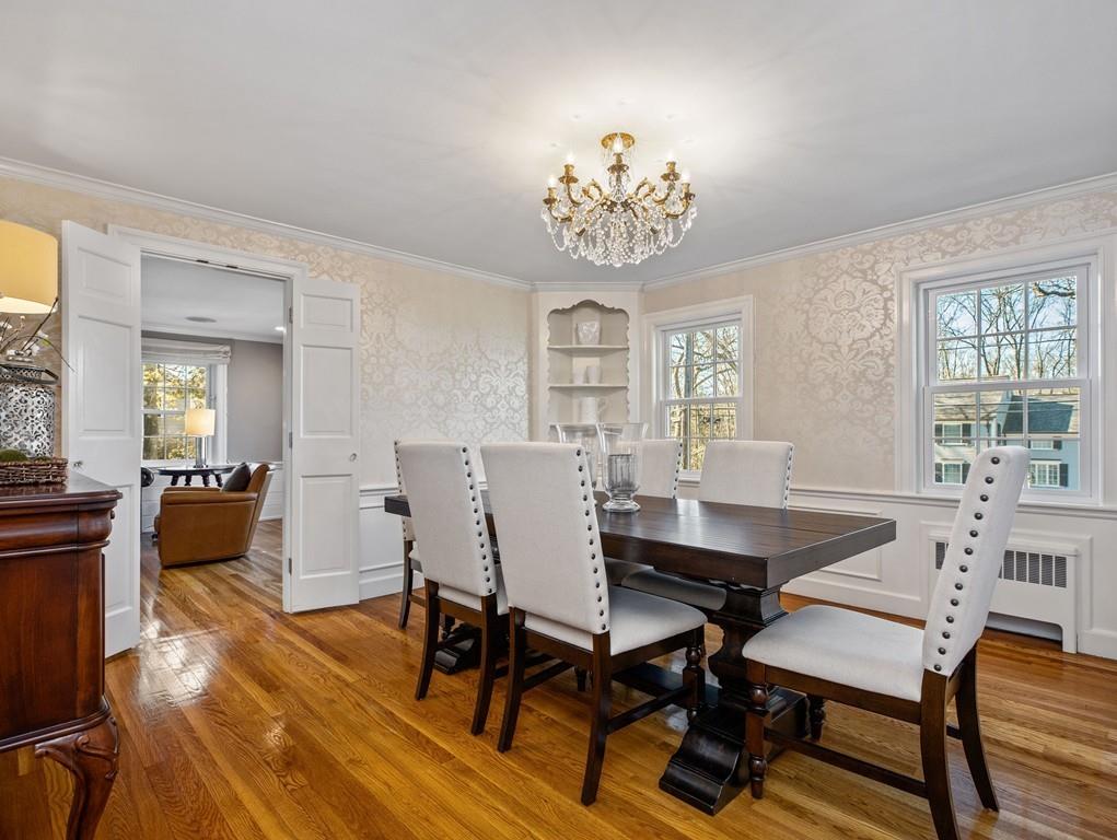 119 Hampshire Road Wellesley, MA 02481 - Photo 6 of 19 a view of a dining room with furniture window and wooden floor