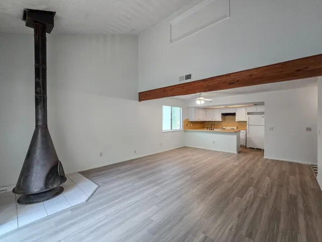 a view of a wooden fence