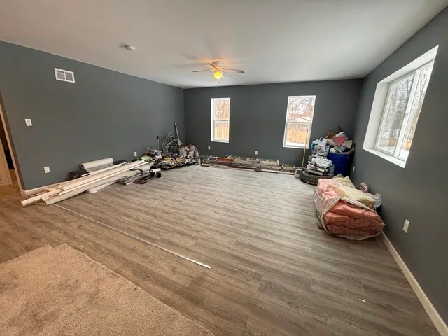 a room with gym equipment