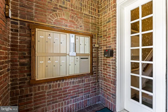a view of a wooden door