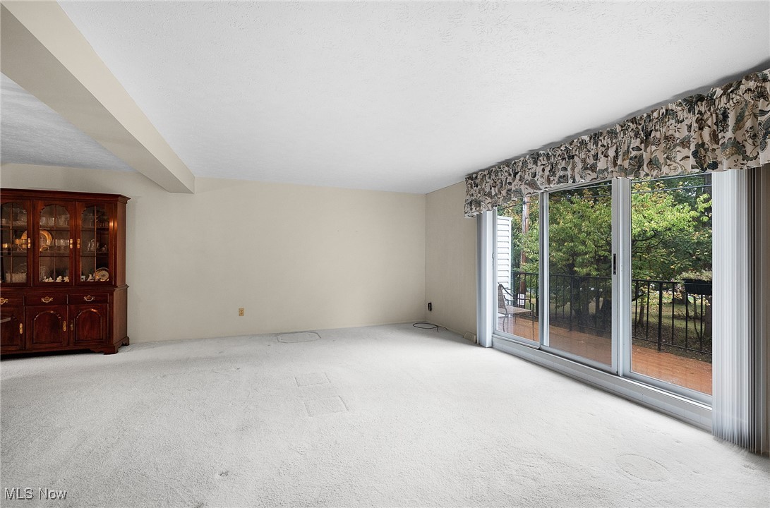 6474 State Road, Unit I10 Parma, OH 44134 - Photo 8 of 31 Unfurnished living room featuring carpet flooring and a textured ceiling