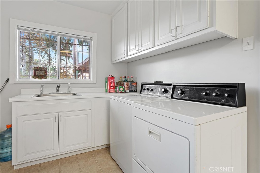 3620 Wrightwood Drive Studio City, CA 91604 - Photo 37 of 39 a utility room with sink dryer and washer