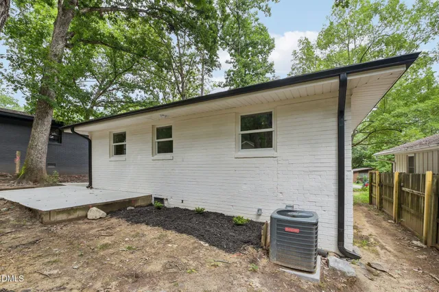 a view of backyard of house