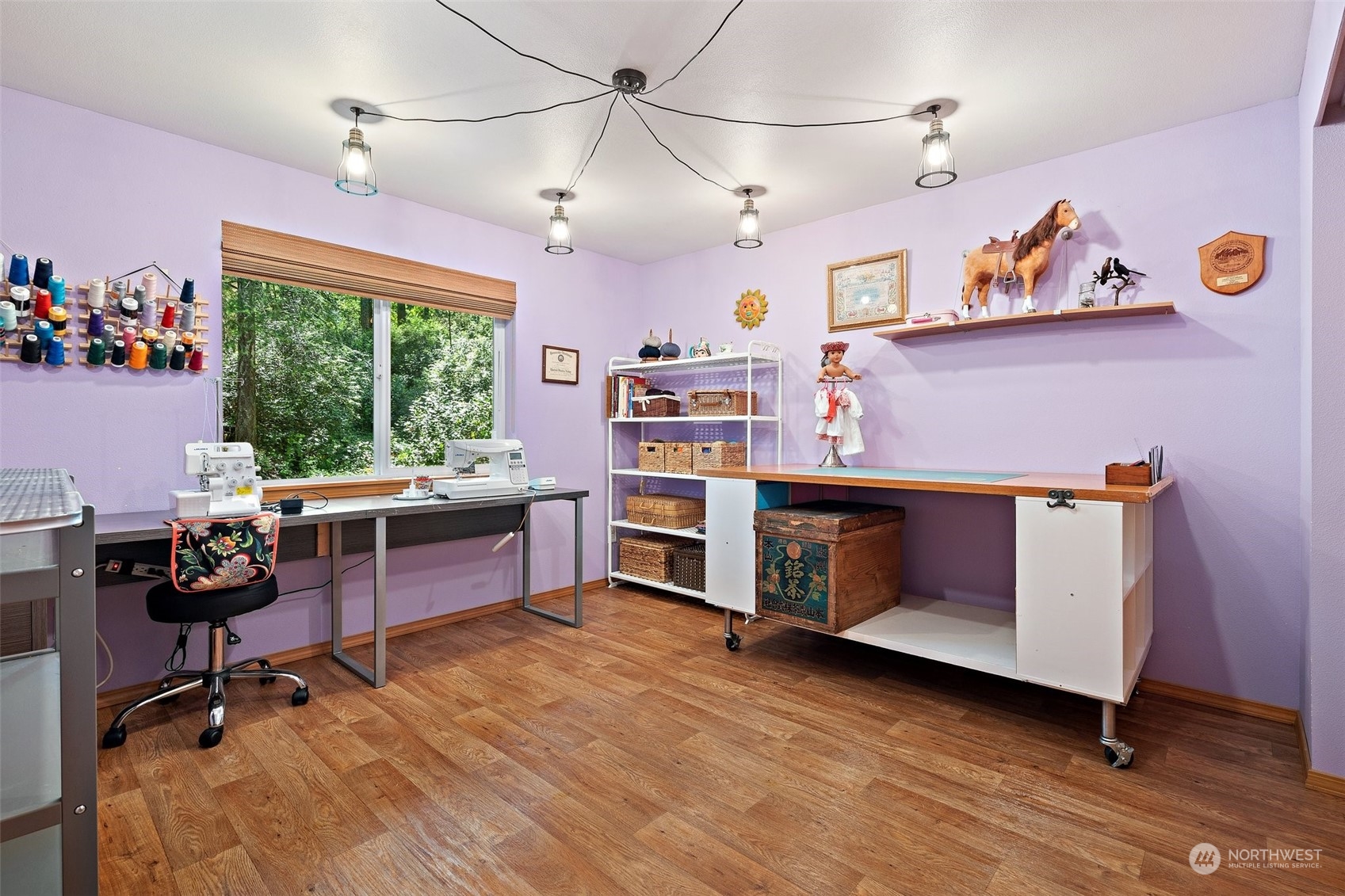 1500 Northeast Bear Ridge Road Belfair, WA 98528 - Photo 12 of 40 a view of a workspace with furniture and a window