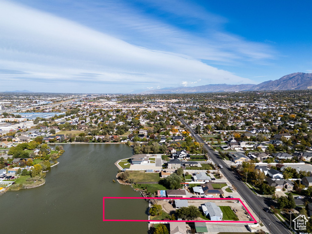12958 South 300 East Draper, UT 84020 - Photo 23 of 38 Aerial perspective of suburban area featuring property boundaries highlighted and a water and mountain view