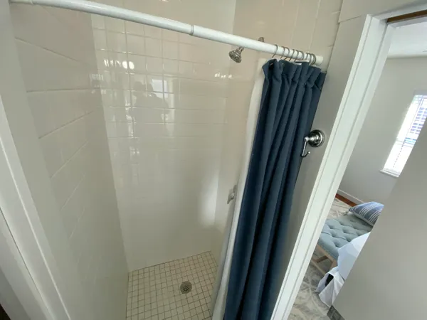 a bathroom with a shower