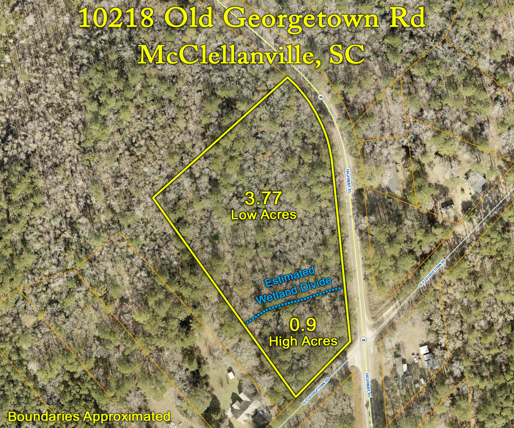10218 Old Georgetown Road McClellanville, SC 29458 - Photo 2 of 8 GIS-Close-with-wetland-label