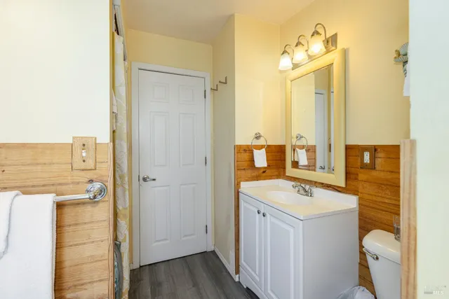 a view of a lake with mountains in the background