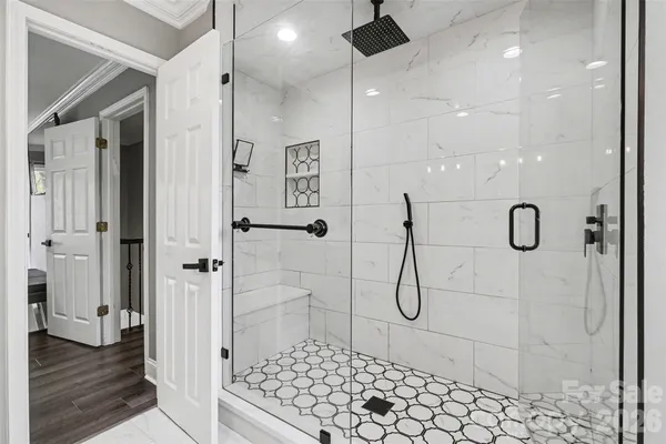 a bathroom with a shower