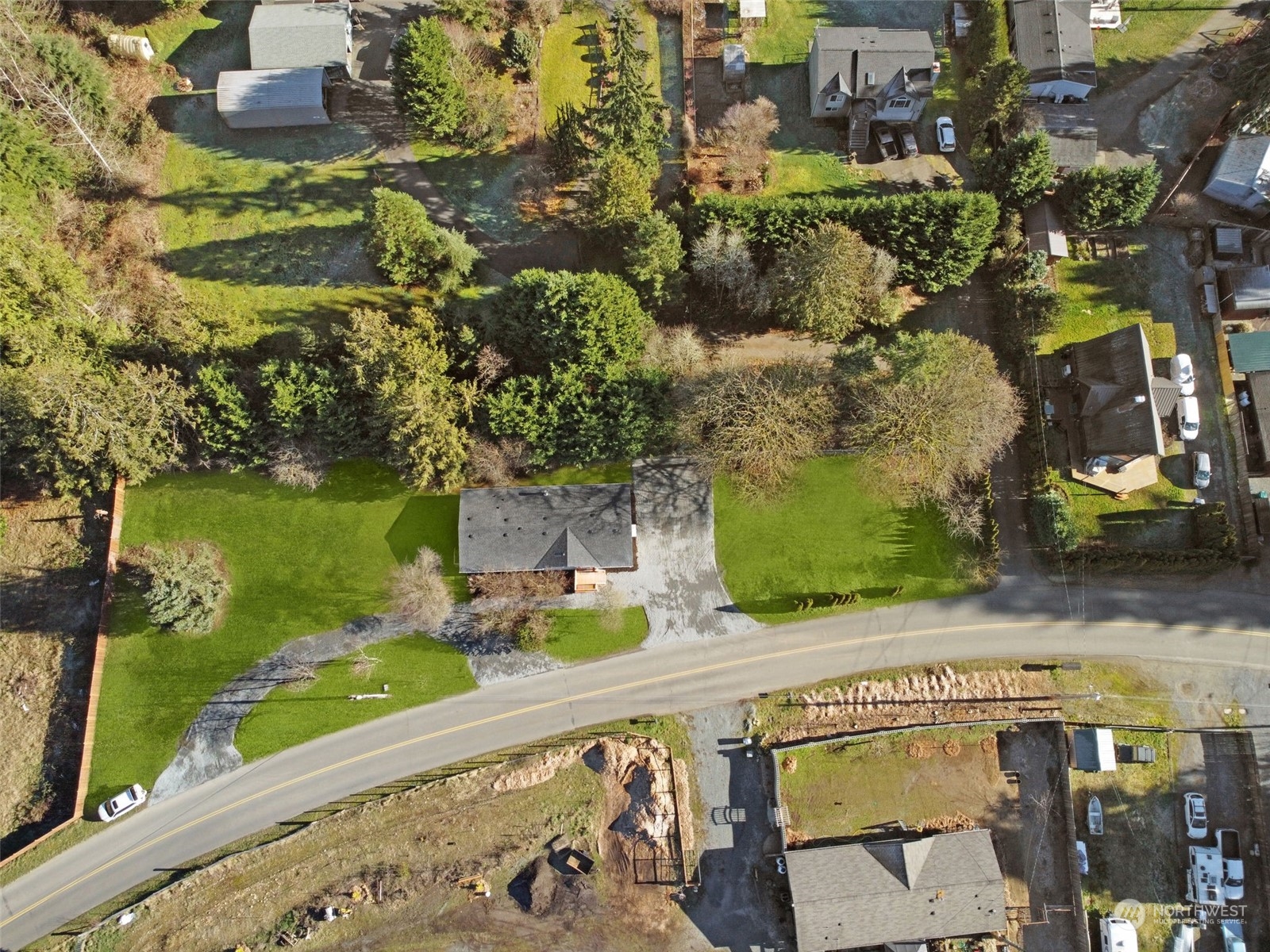 12017 Chappel Road Arlington, WA 98223 - Photo 26 of 40 an aerial view of a house with a garden