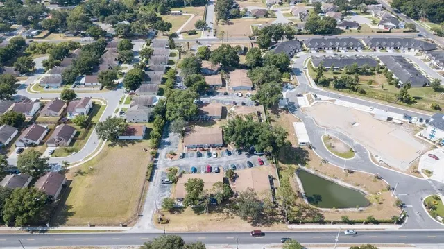 an aerial view of a city