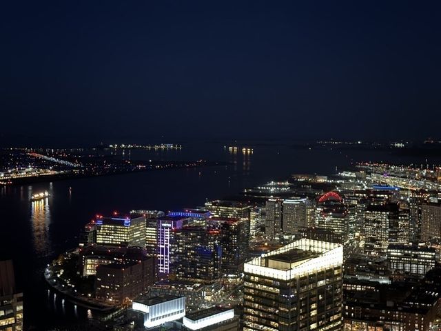 a view of ocean and city