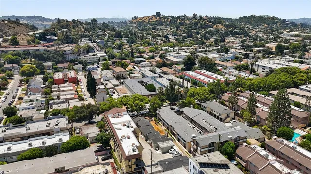 an aerial view of a city