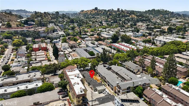 an aerial view of a city