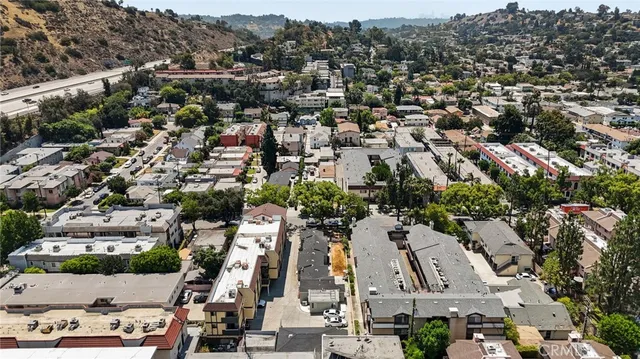 an aerial view of a city