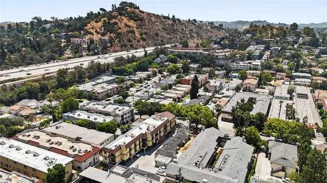 an aerial view of a city