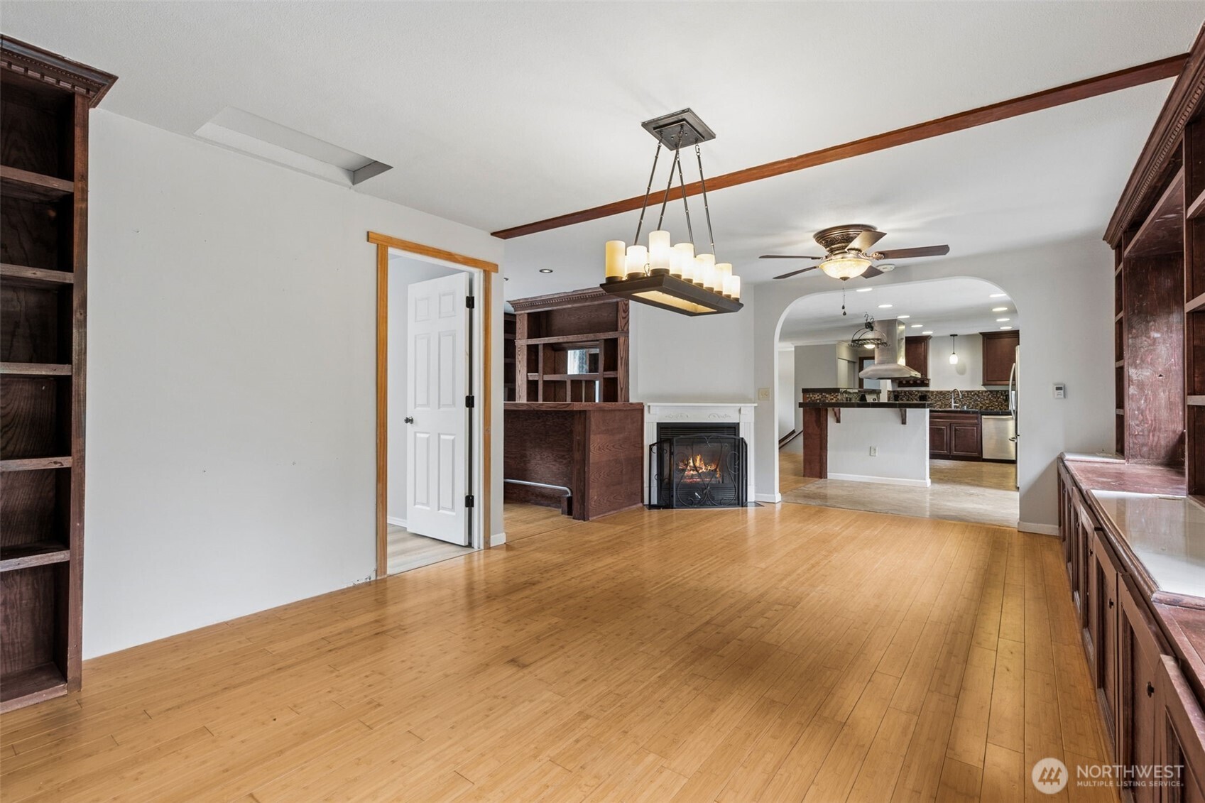 608 School Street Southeast Lacey, WA 98503 - Photo 10 of 26 a view of a livingroom with furniture and a fireplace