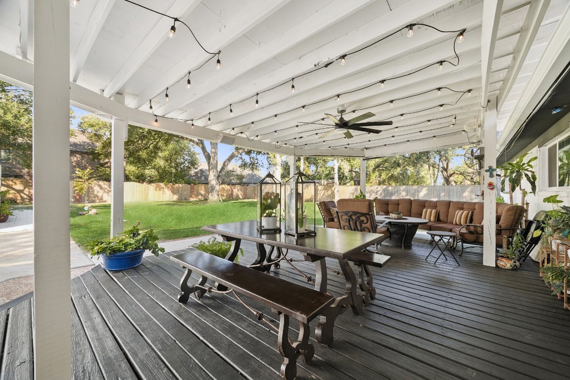 1441 Bingle Road Spring Valley Village, TX 77055 - Photo 43 of 46 The backyard is an entertainment area with an amazing deck for lounging and enjoying alfresco meals.