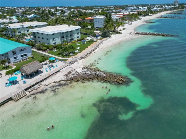 an aerial view of a house with a yard and lake view
