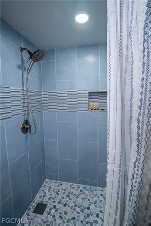 a bathroom with a shower