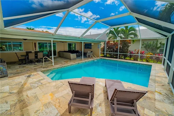 a view of outdoor space yard deck patio and swimming pool