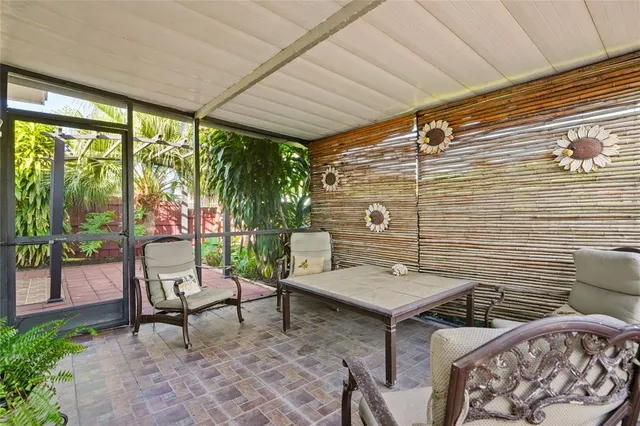 a outdoor living space with furniture