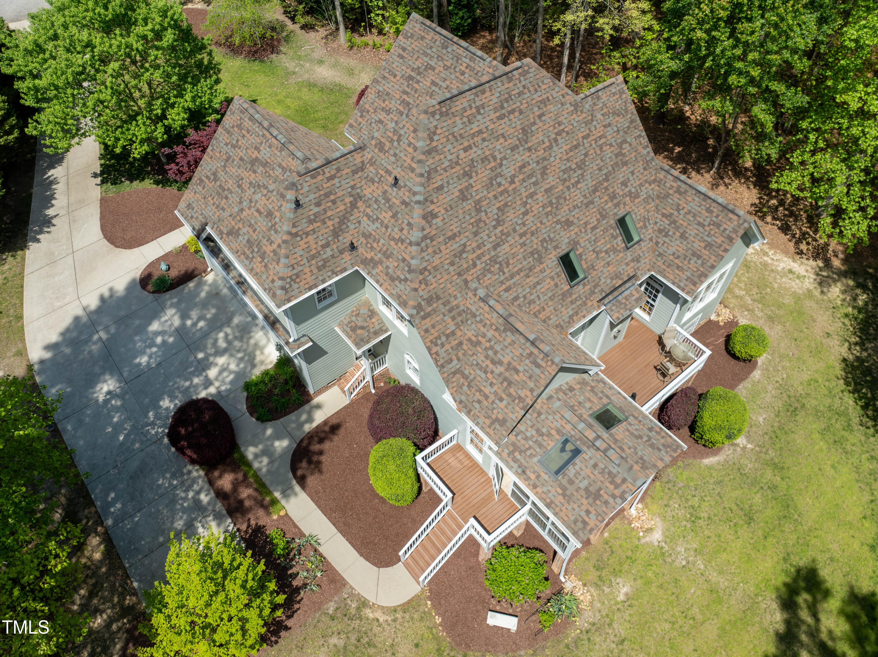 8480 Falkirk Ridge Court Wake Forest, NC 27587 - Photo 54 of 63 an aerial view of residential house with outdoor space and swimming pool